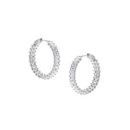 LUNA 14 KT White Gold 11.96 Ct Lab Grown Diamond Hoop & Huggie Earrings - 14.41 g-picture-42