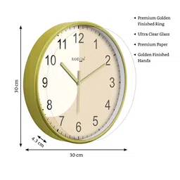 RANDOM White & Beige Printed Traditional Round Shaped Wall Clock image 4