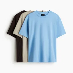 H&M Men 3 Pack Regular Fit Pure Cotton T-shirt-picture-25