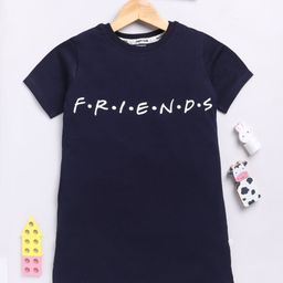 Happy Faces Kids Girls Typography Printed Pure Cotton Longline T-Shirt-image-61