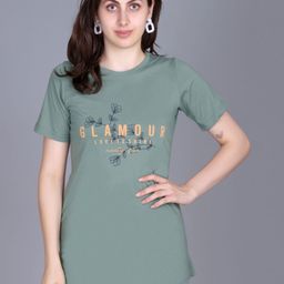 A & Y Typography Printed Round Neck Short Sleeves Pure Cotton T-shirt-picture-17