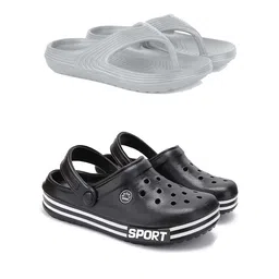 PENNEN Pack Of 2 Self-Designed Clogs & Thong Flip-Flops-19