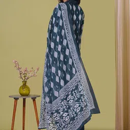 Anni Designer Geometric Printed V-Neck A-Line Kurta With Trousers & Dupatta image 5