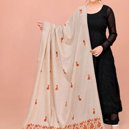 Kala Maison Floral Embroidered Woolen Shawl-18