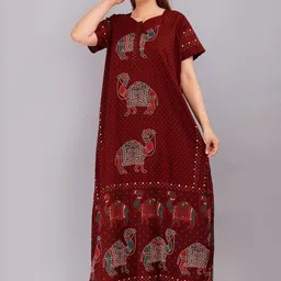 AAKARSHANA CREATION Women Printed Cotton Nightdress-image-88