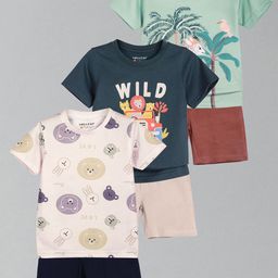HELLCAT Boys Pack Of 3 Printed Short Sleeves T-shirt With Shorts-image-81