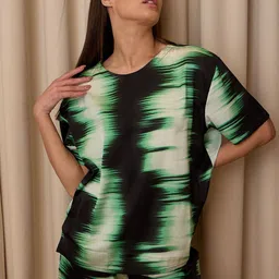 Sweet Dreams Women Tie and Dye T-shirt & Shorts Satin Night suit-picture-17