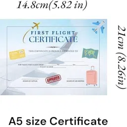polaris fox First Flight Certificate, A5 Size, 14.8 x 21 cm, Aviation Travel Keepsake Dart Flight image 2
