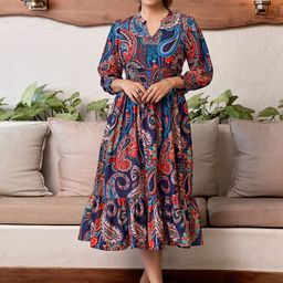 Raiyani Fashion Floral Print Crepe Fit & Flare Maxi Dress-picture-23
