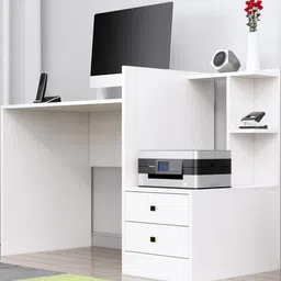 HEXA RED White Engineered Wood Study, Computer and Office Table-25