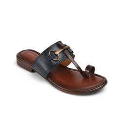 PEPPER Women Textured Ethnic Leather One Toe Flats with Buckles-picture-44