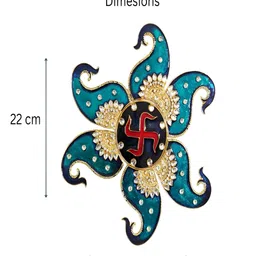 Kala Samarpan Green & Red Meenakari Foldable Rangoli With Centerpiece image 3