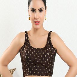 VAMAS - THE DESIGNER BLOUSES Women Square Neck Padded Saree Blouse-image-69