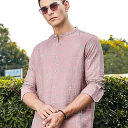 Thomas Scott Abstract Embroidered Premium Slim Fit Casual Shirt-image-96