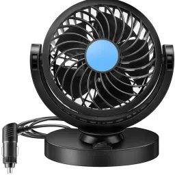 ™ Car Fan 12V 360 Head 1 Single Speed Strong Fan for Nano Car Interior Fan-image-10