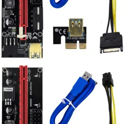 Nextar VER 009S Riser Cable Black PCIE Riser 1X to 16X Graphics Extension for GPU Mining Powered Riser Adapter Card, 60cm USB 3.0 Cable, 4 Solid Capacitors, Two 6PIN & Molex 3 Power Options(Pack 0f 2) GDDR4 16 GB NVIDIA Chipset 64 bit 120 MHz Graphics Card-11