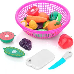 Fruit & Vegetable Basket for Kids Realistic Cutting Set Of 5 Fruits 5 Vegetables-20