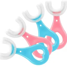 Toothbrush for Kids with U Shaped Silicone Brush Head for 360 Degree Cleaning Soft Toothbrush-image-18