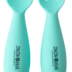 Spoon and Fork Set for Baby | Soft-Tip First Stage Feeding Spoons for Infants - 100 % Silicone - Food Grade-12