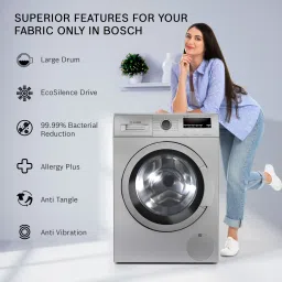 bosch 7 kg AntiTangle,AntiVibration,1200RPM Fully Automatic Front Load with In-built Heater Grey image 4