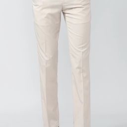 Men Slim Fit Cream Polycotton Trousers-image-36