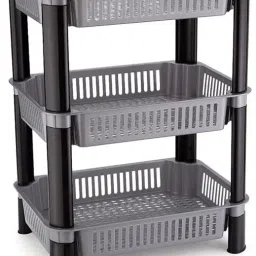 Vegetable Stand Plastic Kitchen Trolley-12