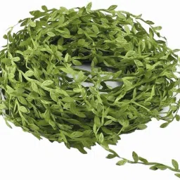 Artificial Hanging Olive Green Leaves Leaf Trim Ribbon -3 Meter Green Iris Artificial Flower-29