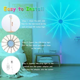 Vedara ™Smart Firework LED Lights,12 Bright Starbursts Sparkle 10Ft App Remote Control Light Strip image 3