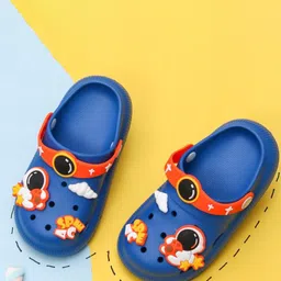 Yellow Bee Boys Space & Astronaut Applique Rubber Clogs-19
