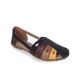 Ajanta Women Multicoloured Colourblocked Mojaris Flats-22
