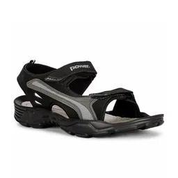 Power Men Textured Leather Sports Sandals-image-3