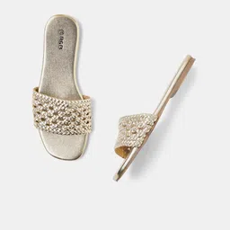 R&B Braided Open Toe Flats-40