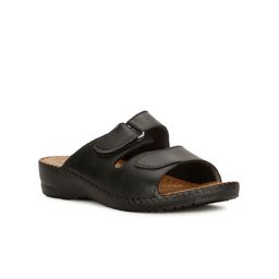 Bata Black PU Wedge Sandals-image-63