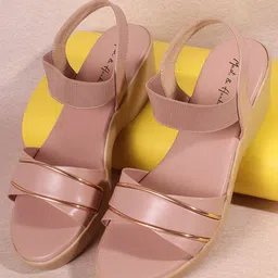 Mast & Harbour Nude-Coloured Wedge Sandals-33