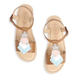Aria Nica Girls Embellished Open Toe Flats-picture-32