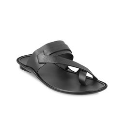 Mochi Men Black Leather Comfort Sandals-image-31