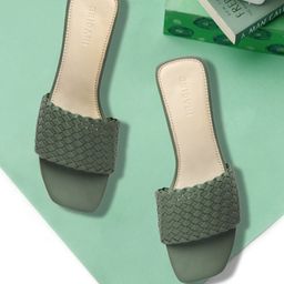 ERIDANI Green Block Sandals-picture-2