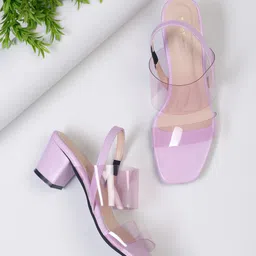 Bruno Manetti Purple PU Block Sandals-picture-37
