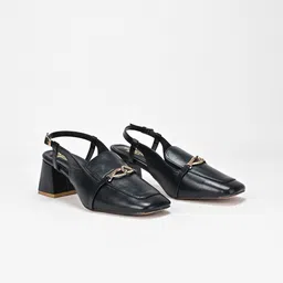 SCENTRA Buckle Detailed Block Heeled Mules-18