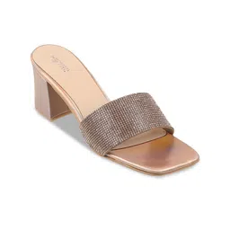Metro Embellished Open Toe Block Heels-0