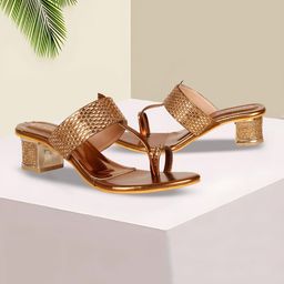 Denill Textured One Toe Block Heels-26