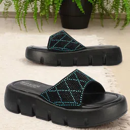 madam glorious Textured Block Sandals-49