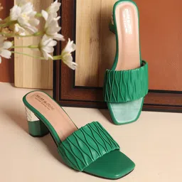 madam glorious Textured Block Sandals-4