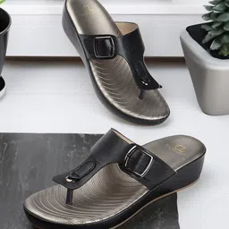 Carlton London Textured Buckle Detailed Comfort Heels-24