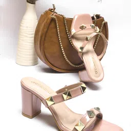 DressBerry Square Toe Embellished Block Heels-41