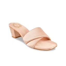 Shoetopia Suede Textured Open Toe Block Heels image 3