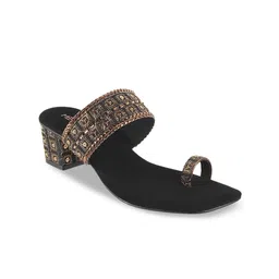 Metro One Toe Embellished Block Heels-35