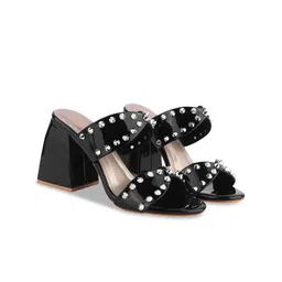 Shoetopia Embellished Open Toe Block Heels image 3