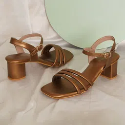 HEELSNFEELS Open Toe Block Heels With buckle-18