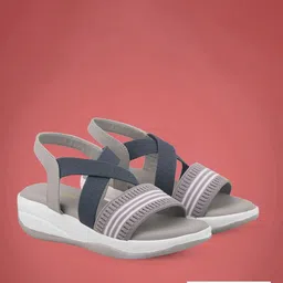 madam glorious Striped Open Toe Comfort Heels-51